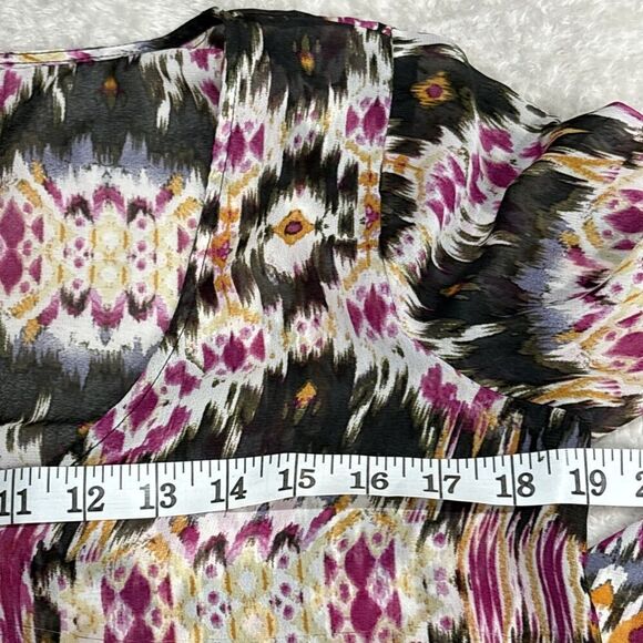 Show Me Your Mumu Chelsey Ikat Dye Sheer Bell Sleeve Blouse Top Small Boho Chic - Picture 6 of 8